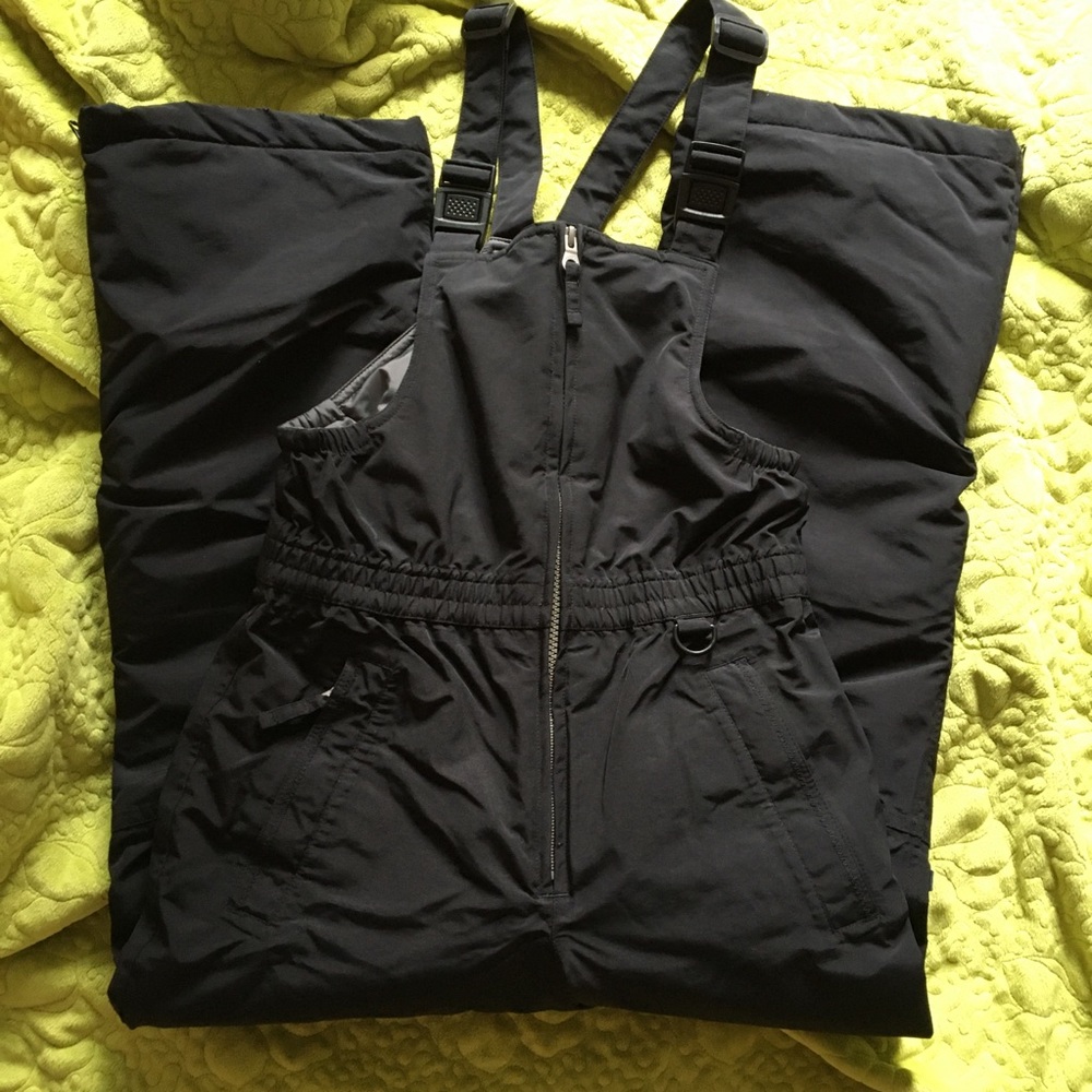 Lands’ End Waterproof Black Bib Snow Pants